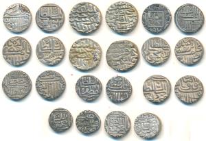 Gujarat Sultanate, Silver ½ Tanka (9), Mahmud Shah I, AH 897; Muzaffar Shah II, AH 923; Mu