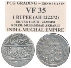 Muhammad Shah, Silver Rupee, 11.14g, Muzaffargarh Mint, RY 2, Chhatra (Royal Umbrella) as 