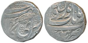 Governor Shaikh Imam ad-Din Amir al-mulkBahadur (1845 -1847 AD), Silver Rupee, 10.87g, Kas