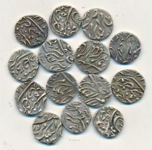 Mir Mahbub Ali Khan, Silver 1/8 Rupee (14), Hyderabad Mint, Various dates (KM Y14). Very F