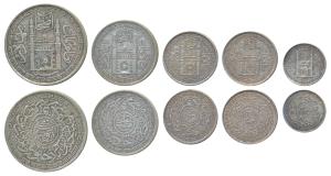 Mir Mehbub Ali Khan, Silver Rupee & ½, AH 1324/40 & 1329/44; Mir Usman Ali Khan, Silver 4 