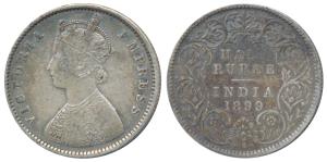 Victoria Empress, Silver ½ Rupee, 1899, Bombay Mint, A / I / B incuse, Inverted ‘B’, (Prid