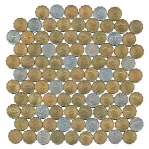 George VI, Cupro Nickel ¼ Anna (96), 1939 (7), 1940 (1), 1941 (6), 1942 (76), 1946 (2), 19
