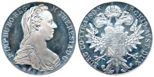 Austria, Maria Theresa, Silver Thaler, 27.92g, 1780, (KM 1866). Restrike Proof.