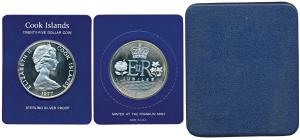 Cook Islands, Elizabeth II, Silver 25 Dollars, 48.85g, 1977, 25th Anniversary of the Acces