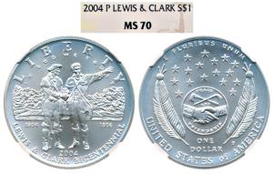 United States of America, Silver Dollar, 26.73g, 2004, & Lewis and Clark Bicentennial, (KM
