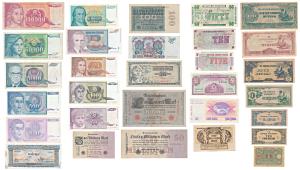 Assorted banknotes 30 different, Yugoslavia; Germany 1910, 1923 including one million mark