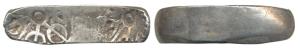 Archaic Punch Marked Coinage, attributed to Gandhara Janapada (c. 600-400 BC), Bent Bar, S