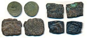 Sangam Age, Copper Unit (4), Cheras, obv. an elephant standing to right, with a trident in