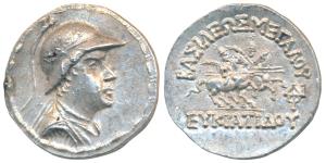Indo-Greek, Baktria, Eukratides I (c. 171-145 BC), Silver Tetradrachm, 16.89g, obv. diadem