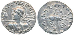 Indo-Greeks, Philoxenos Aniketos (c.100-95 BC), Silver Tetradrachm, 9.78g, obv. diademed h