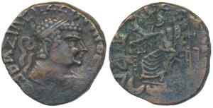 Indo-Greeks, Hermaeus / Hermaios (c. 40-1 BC), Copper Tetradrachm, 9.01g, obv. diademed an