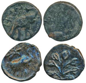 Western Kshatrapas, Kshaharata Family, Nahapana (c. 119-124 AD), Copper Karshapana, obv. e