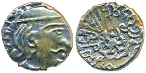 Guptas, Kumaragupta I, Silver Drachma, 2.09g, obv. bust of the king to right, rev. stylize