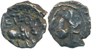 Post-Vakataka, Kalachuri Period, Shri Ranavigraha, Khandesh Region, Copper base Alloy, 1.6