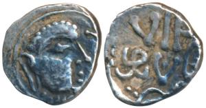 Rashtrakutas, Shri Gunatunga, Khandesh Region (Prakasha), Silver Dramma, 0.50g, obv. bust 