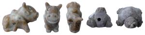 Ancient Beads, a bull and a tortoise, probably used for jewellery, from Ujjaini area. All 