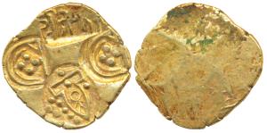 Paramaras of Vidarbha, Jagadeva, Gold Pagoda, 3.7g, punches of temple showing a human bein