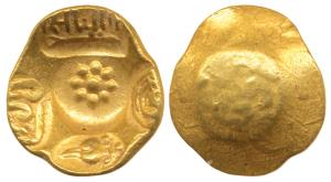 Yadavas of Devagiri, Singhana Deva (1200-1247 AD), Gold Gadyana / Padma Tanka, 3.8g, Punch