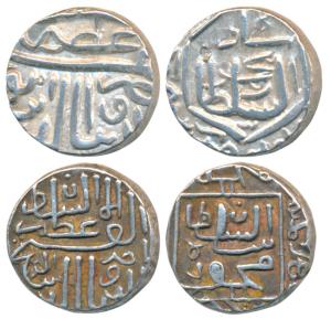 Nasir al din Mahmud Shah I, Silver ½ Tanka, 5.72g & 5.68g, Muhammadabad Mint, AH 906, lege