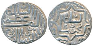 Nasir al din Mahmud Shah I, Silver ½ Tanka 5.72g, Muhammadabad Champaner Mint (G&G G132). 