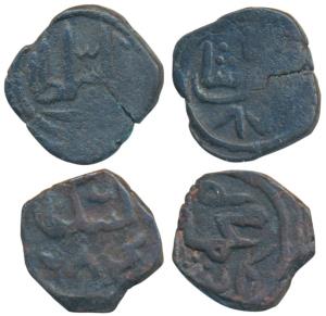 Hasan Shah and Muhammad Shah, Copper ½ Kaserah (2), AH 876, al sultan type (G&G K34 & 50).