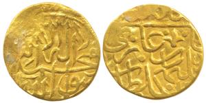 Sulayman Mirza (AH 936-992; AD 1529-1584), Gold ¼ Ashrafi, 1.02g, mint less type, (Album 2