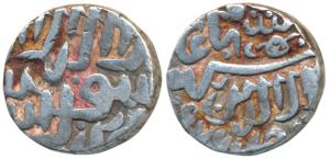 Akbar, Silver Tanka, 6.94g, clear mint name Mandu, a Malwa Issue, AH 976(KM 75.2).Very Fin