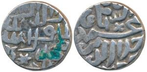 Akbar, Silver Tanka, 6.80g, without mint name, probably Mandu, a Malwa Issue (KM 75.2). Ab