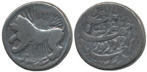 Jahangir, Silver Zodiac Rupee, 10.94g, Ahmedabad Mint, Leo sign, AH 1027/13, obv. a lion e