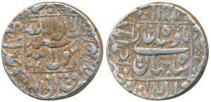 Shah Jahan, Silver Rupee, 11.39g, Ahmedabad Mint, AH 1044/7, legend within square area (KM