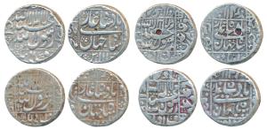 Shah Jahan, Silver Rupee (4), Junagadh & Surat Mint, AH 1059/23 & 1053/17; the third mint 
