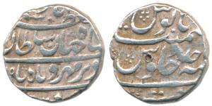 Shah Alam Bahadur as Prince Muazzam (AH 1119; 1707 AD), Silver Rupee, 11.44g, Tatta Mint, 