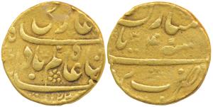Shah Alam Bahadur, Gold Mohur, 10.84g, Bareli Mint, AH 1122/4, Sikka Mubarak legend, unlis