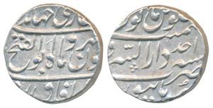 Jahandar Shah(AH 1124; 1712-1713 AD), Silver Rupee, 11.48g, Dar us-Sarur Burhanpur Mint, R