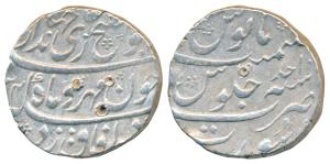 Jahandar Shah, Silver Rupee, 11.49g, Surat Mint, AH (11)24/Ahd, ’Abul Fateh’ couplet (KM 3
