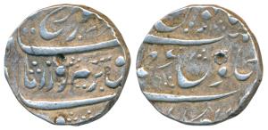 Farrukhsiyar, Silver Rupee, 11.27g, Azamnagar Gokak Mint, mint name split in two lines on 