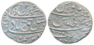 Farrukhsiyar, Silver Rupee, 11.30g, Khambayat Mint, AH 1130/7 (KM 377.41). Very Fine.