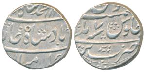 Muhammad Shah, Silver Rupee, 11.41g, Bareli Mint, AH 113X/7 (KM 436.18). Extremely Fine.