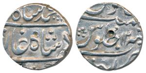 Muhammad Shah, Silver ½ Rupee, 5.77g, Khambayat Mint, RY 12 (KM 433.3). Very Fine+, Very R