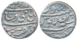 Shah Alam II (AH 1174-1221; 1759-1806AD), Silver Rupee, 10.43g, Hasanabad Mint, AH (1)174/