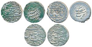 Silver Rupee (3), Shuja al-Mulk, Kashmir Mint, RY 2; Shah Zaman, Kashmir Mint, RY 8; Shahr