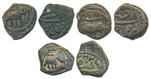 Tipu Sultan(AH 1197-1202, 1787-1799 AD), Copper ¼ Paisa (3), Faiz Hisar Mint, AM 1222; Per