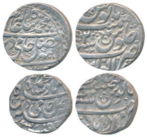 Hafiz Rahmat Khan, Silver Rupee (2), Anwala (Anola) and Muradabad Mint, in the name of Sha