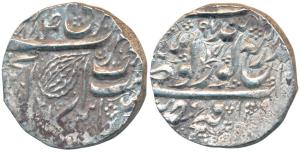 Amritsar Mint, Silver Rupee, Gobind Shahi legend, VS 1884/97, an extra flower / sprig symb