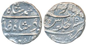 Mumbai Mint, Silver Rupee, 11.41g, in the name of Muhammad Shah, AH 114X/15 (KM 163). Corr