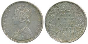 Victoria Empress, Silver Rupee, 1887, Bombay Mint, C2 / I / ’B’ incused, inverted. Very Fi