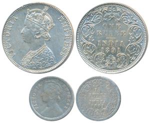 Victoria Empress, Silver Rupee & ¼, 1891, Bombay Mint, C2 / I / B incuse, (Prid 179); Calc