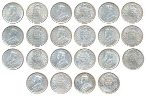 George V, Silver 2 Annas (11), 1917, Calcutta Mint. Uncirculated. (11)