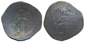 Crusaders, Byzantine, Manuel I Comnenus (1143-1180), BilIon Aspron Trachy, 3.57g, obv. Chr